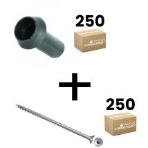 Lot de 250 supports de rail ob 43mm Sixbox 250 vis bois Ø5,0x70 tête fraisée tx Sixbox