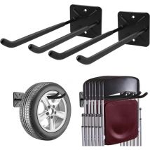 (lot de 2)Crochets de garage, porte-manteau mural, organisateur de remise, organisateur d'outils robustes, crochets utilitaires de stockage de ga
