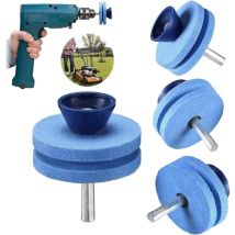 Lot De 3 Aiguiseurs De Lames De Tondeuse À Gazon, Universels, Pour N'Importe Quelle Perceuse Électrique Et Perceuse Manuelle, Aiguisage Rotatif, 