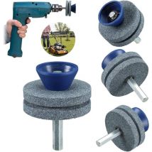 Memkey - Lot de 3 aiguiseurs universels pour lames de tondeuse à gazon, pour n'importe quelle perceuse électrique et perceuse manuelle, aiguisage