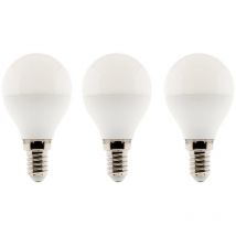 Elexity - Lot de 3 ampoules led sphériques 5,2W E14 470lm 2700K - Blanc chaud - Zenitech