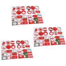 Feiyue - Lot de 3 autocollants sur le thème de Noël en papier auto-adhésif avec nom, étiquettes cadeaux de dessin animé pour enfants