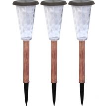 Lot de 3 balises solaires - Canopo - 20 lumens - Beige