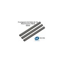 Lot de 3 Barres Tuyau Rigide Tube pvc Pression PN16 32mm : Longueur 1m