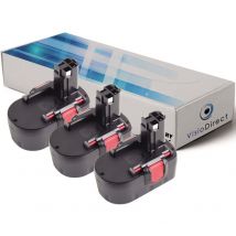 Visiodirect - Lot de 3 batteries pour Bosch 32614 perceuse visseuse 3000mAh 14.4V