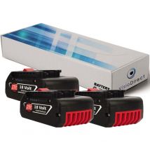 Visiodirect - Lot de 3 batteries pour Bosch gsb 18 v-li perceuse à percussion 4000mAh 18V