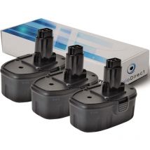 Visiodirect - Lot de 3 batteries pour dewalt DW954 DW966K perceuse sans fil 3000mAh 14.4V