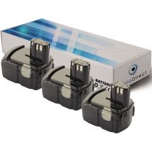 Visiodirect - Lot de 3 batteries pour Hitachi WH14DMR perceuse visseuse 2000mAh 14.4V
