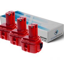 Visiodirect - Lot de 3 batteries pour Makita 6337DWDE perceuse sans fil 3000mAh 12V