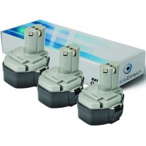 Visiodirect - Lot de 3 batteries pour Makita 6337DWDE perceuse sans fil 3000mAh 14.4V