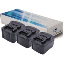 Visiodirect - Lot de 3 batteries pour Metabo bs 14.4 6.02105.50 perceuse visseuse 3000mAh 14.4V