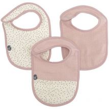 Lot de 3 bavoirs bébé Vieux rose 6-12 mois
