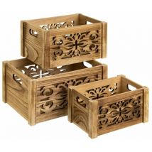Lot de 3 boites de rangement en bois