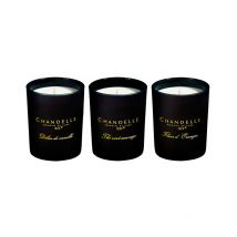 Babaflix - Lot de 3 Bougies décoratives cire de Soja naturel - Vanille/Thé Vert/Oranger