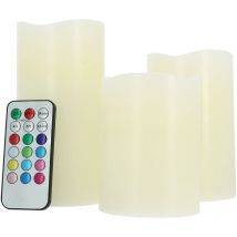 Lot de 3 bougies led rgb avec Télécommande