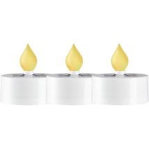 Trading Set De Bougies Solaires Saul, 3 Pièces, Blanc, Led, Jaune, Détecteur De Crépuscule, Extérieur, 5,5 Cm - Star