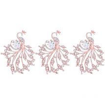 Lot de 3 broches en forme d'animaux en alliage de zinc et de fer - Décorations élégantes pour vêtements