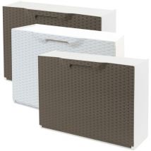 Lot de 3 casiers à chaussures marron et casier à chaussures blanc en polypropylène finition rattan