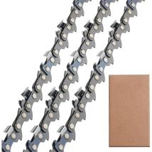 Lot de 3 Chaîne de tronçonneuse Faible Rebond 3/8LP 50 maillons 1,1mm 35cm Compatible pour Stihl 009-023 MS170-210 ,TRIMEC