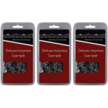 Gt Market - Lot de 3 chaînes 3/8', 1.3 mm, 45 maillons - Compatible tronçonneuses husqvarna