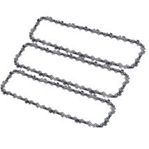 Aougo - Lot de 3 chaînes et 1 Guide pour tronçoneuse sur perche, 40 maillons et Guide de 29cm, compatible avec Ryobi, Husqvarna, Makita et autres