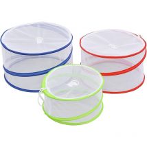 Langray - Lot de 3 Couverture de Nourriture en Maille Pliante - Cloche Alimentaire Pop-up Réutilisable pour Cuisine Pique-Nique bbq en Plein Air