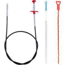 Jalleria - Lot de 3 Deboucheur Canalisation, Plomberie wc, Kit Debouchage Cheveux Douche Pince à Griffes Flexible pour Travailler Dans les Espaces