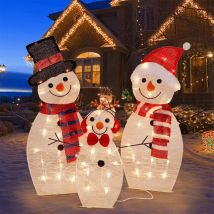 Ugreat - Lot de 3 décorations de Noël en forme de bonhomme de neige pour l'extérieur, 13 pouces, avec lumières led, décoration de Noël pour