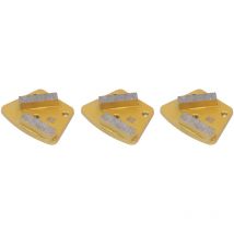 Basetbl - Lot de 3 disques de meulage trapézoïdaux à 2 dents longues, grain 30, haute dureté, pour béton au rez-de-chaussée