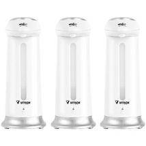 Lot de 3 distributeurs automatiques de savon, gel hydroalcoolique 330 ml gris et blanc soap dispenser auto dispenser