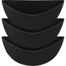 Feiyue - Lot de 3 doublures de jardinière demi-rondes en tissu pour paniers à fleurs en demi-cercle, doublures de rechange en feutre, doublures en