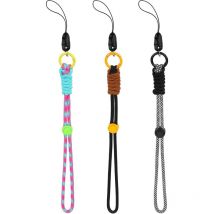 Lot de 3 dragonnes pour poignet, dragonne en nylon chiné, dragonne réglable pour téléphone