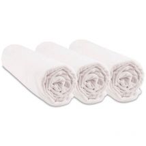 Lot de 3 Draps housse 100% Coton Bio - 60x120 cm - Blanc