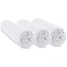Lot de 3 Draps housse Bambou - 60x120 cm - Blanc