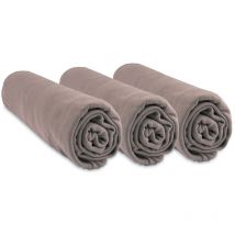 Lot de 3 Draps housse Bambou - 60x120 cm - Taupe