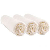 Lot de 3 Draps housse Bambou lit bébé - 60x120 cm - Écru