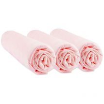 Lot de 3 Draps housse Bambou lit bébé - 70x140 cm - Rose