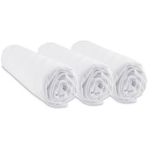 Easy Dort - Lot De 3 Draps Housse Berceau 40x80 / 40x90 Bambou - Blanc