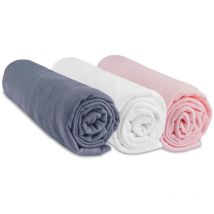 Lot de 3 Draps housse Jersey 100% Coton - 40x80 / 40x90 cm
