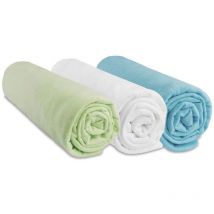 Lot de 3 draps housse Jersey 100% Coton - 60x120 cm