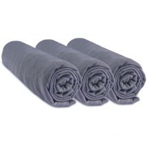 Lot de 3 Draps housse Jersey 100% Coton - 40x80 / 40x90 cm -Gris