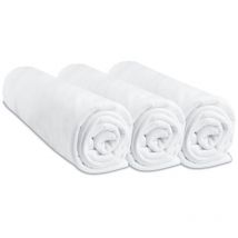 Lot de 3 Draps housse Jersey 100% Coton - 50x100 cm - Blanc