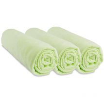 Lot de 3 Draps housse Jersey 100% Coton - 60x120 cm - Anis
