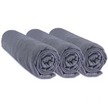 Lot de 3 Draps housse Jersey 100% Coton - 60x120 cm - Gris