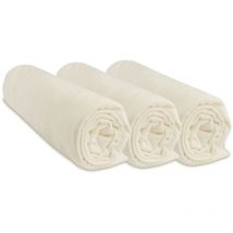 Lot de 3 Draps housse Jersey 100% Coton - 70x140 cm - Écru