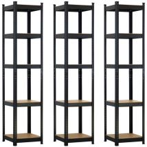 Thinia Home - Lot de 3 étagères modulaires avec 5 étagères réglables 180x40x40cm 175Kg