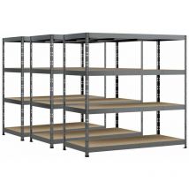 Modulo Storage - Lot de 3 étagères Rack - 4 plateaux - 220 x 80 cm - charge lourde