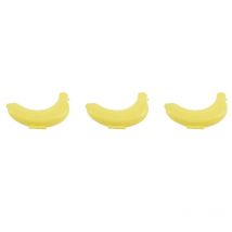 Lot de 3 étuis à bananes pour boîte à lunch, support de rangement pour conteneur - Jaune