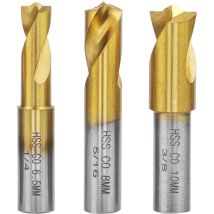 Lot de 3 Forets à Souder par Point, Fraise à Dépointer HSS CO Outil de Forage de Soudure Plaquée en Titane 6.5mm/8mm/10mm pour enlever Joints de