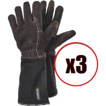 Lot de 3 paires de gants de soudure anti chaleur en cuir fleur caprin Tegera EN388 EN407